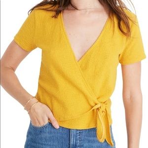 Madewell Texture & Thread Wrap-Tie Top